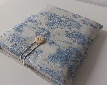 Toile de Jouy Book Sleeve, Blue Book Bag, Book Protector, Book Pouch, Bookworm, Bookish Gift, UK