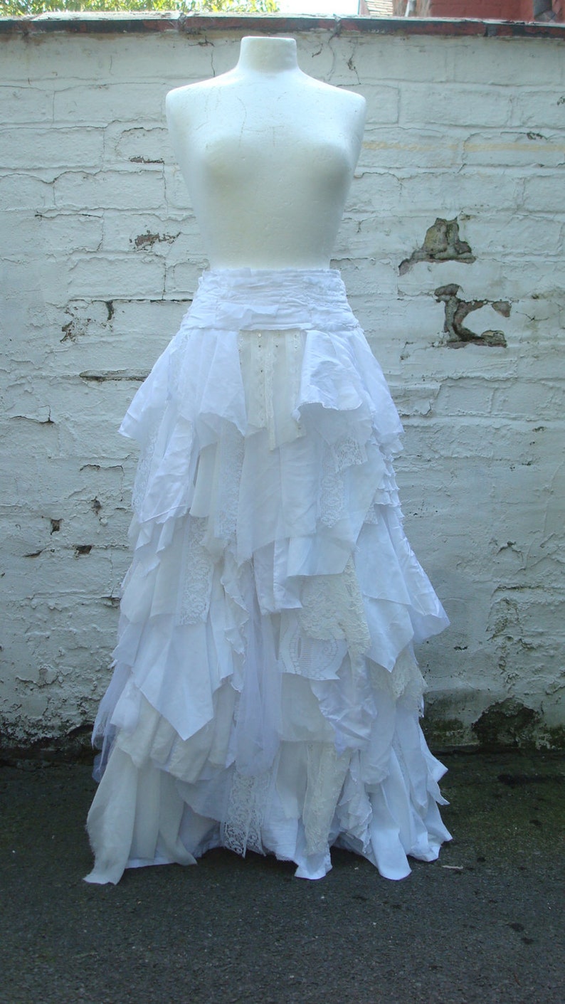 Tattered wedding skirt bridal skirt shredded long skirt Etsy