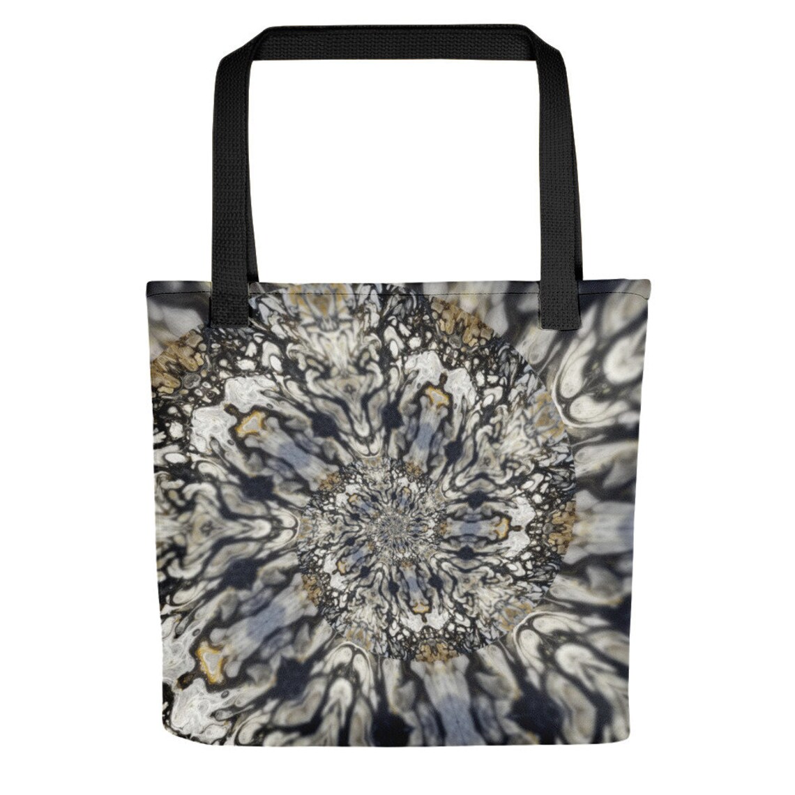 Art on a Tote Bag in Black White Tan Colors - Etsy