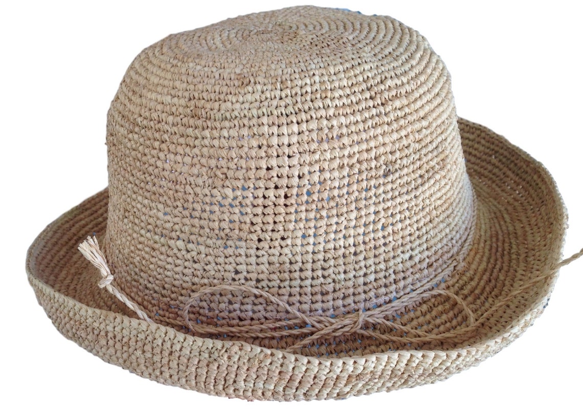Madagascar Hat Natural Crocheted Raffia Etsy
