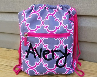 monogram cinch bag etsy