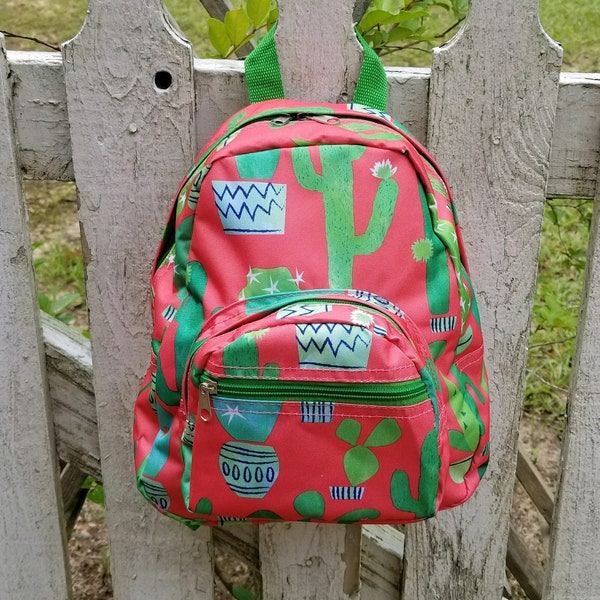 Cactus Backpack,Cactus Bookbag,Girls Backpack,Toddler Backpack,Pre-School Backpack,Monogram Backpack,Mini Backpack, Small Bag, SHIPPING INCL