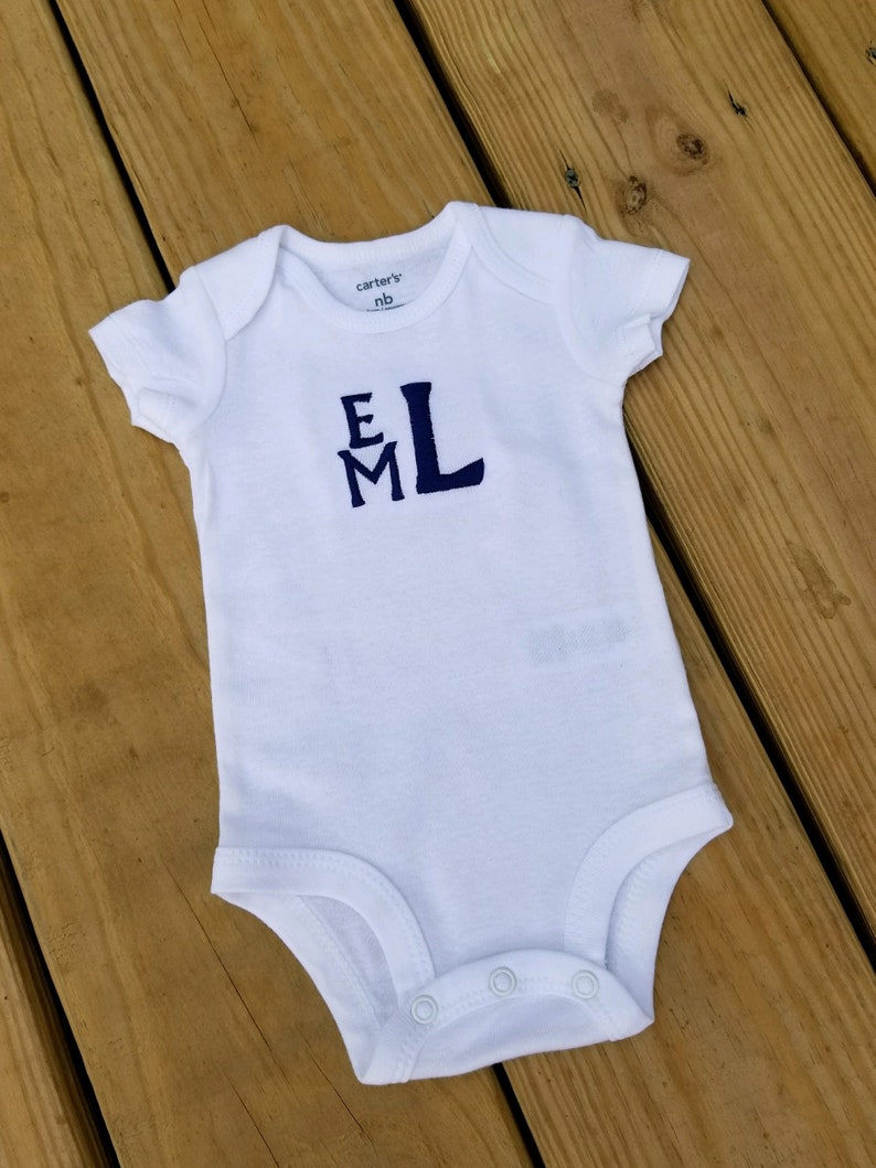 boy monogram onesie