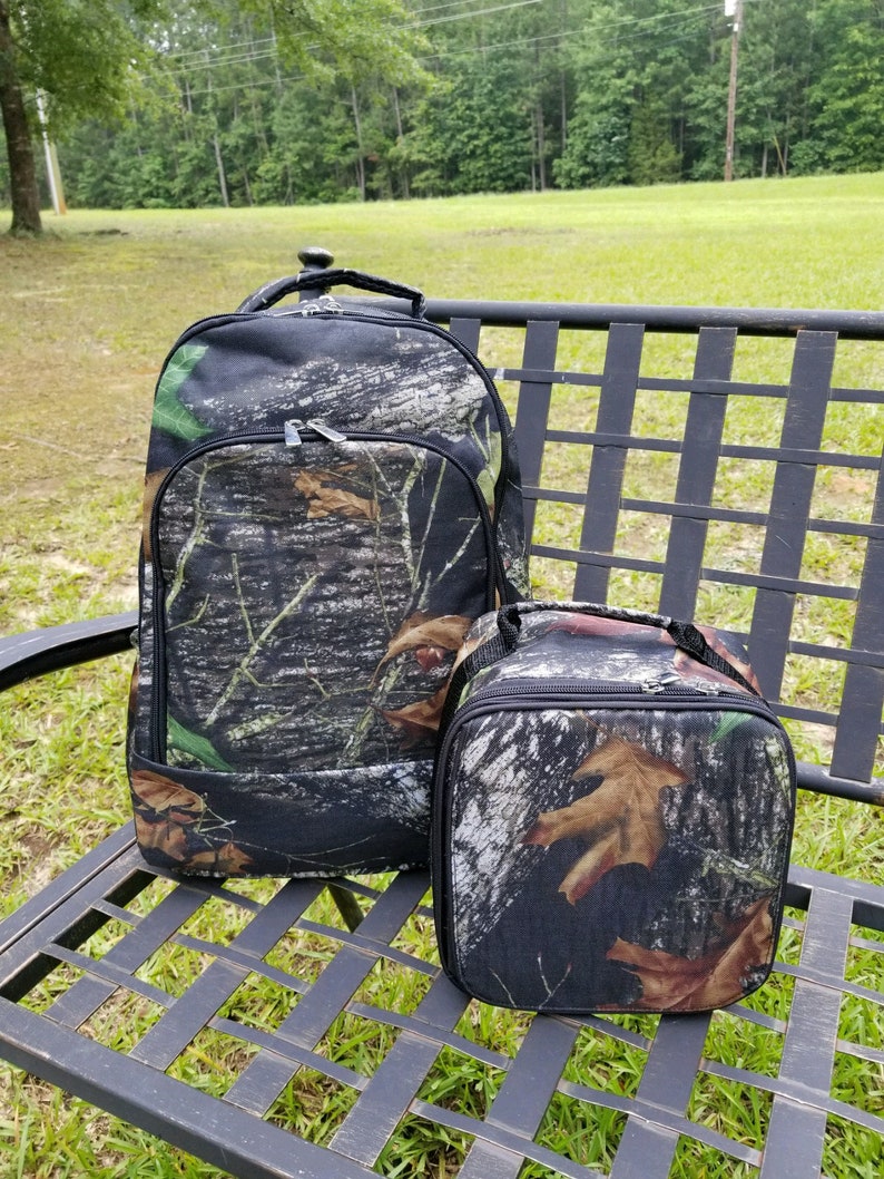 Boys Lunch Box SHIPPING INCLUDED Camo Lunch Box Camo Backpack,Camo Bookbag,Camo Backpack Set,Boys Backpack,Boys Bookbag,Monogram Backpack