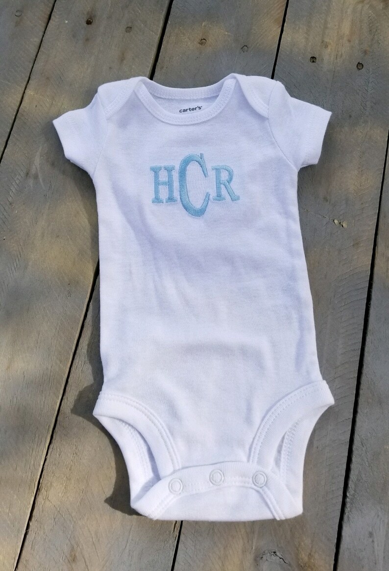 baby boy monogram onesie