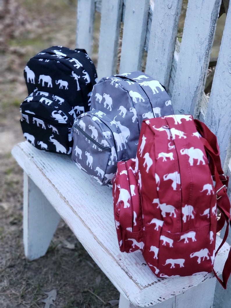 MONOGRAM /& SHIPPING Elephant Backpack Baby Backpack Baby Shower Gift Mini Backpack PreSchool Backpack Monogram Toddler Backpack