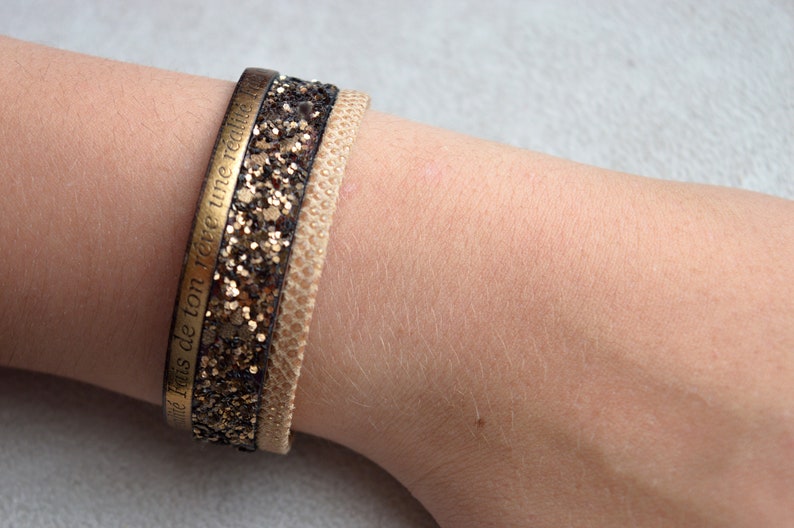 Bracelet 3 leather make your dream a reality brass toogle clasp findings