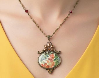 Colgante de porcelana falsa vintage