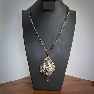 Mucha/Art Nouveau beaded pendant necklace