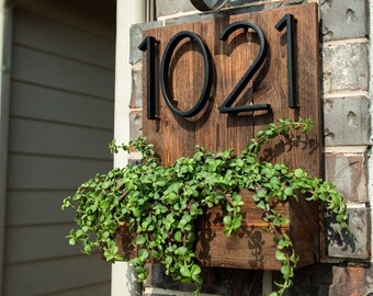 House Number Sign, House Number Planter, Address Planter, Address Planter Box, Address Sign For House, Porch Decor