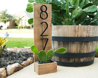 House Number Sign, House Number Planter, Address Planter, Address Planter Box, Address Sign For House