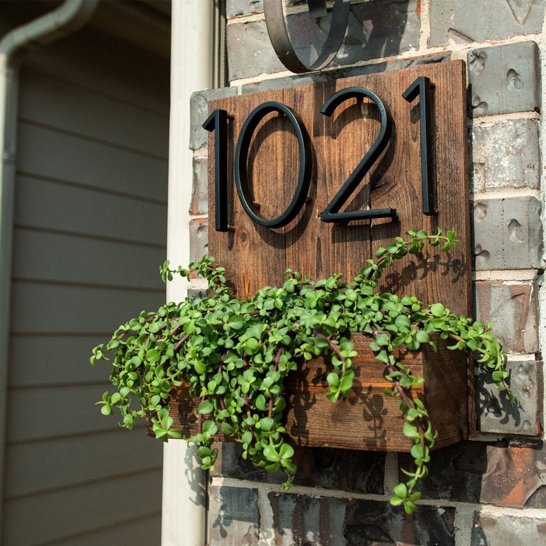 House Number Sign, House Number Planter, Address Planter, Address Planter Box, Address Sign For House 