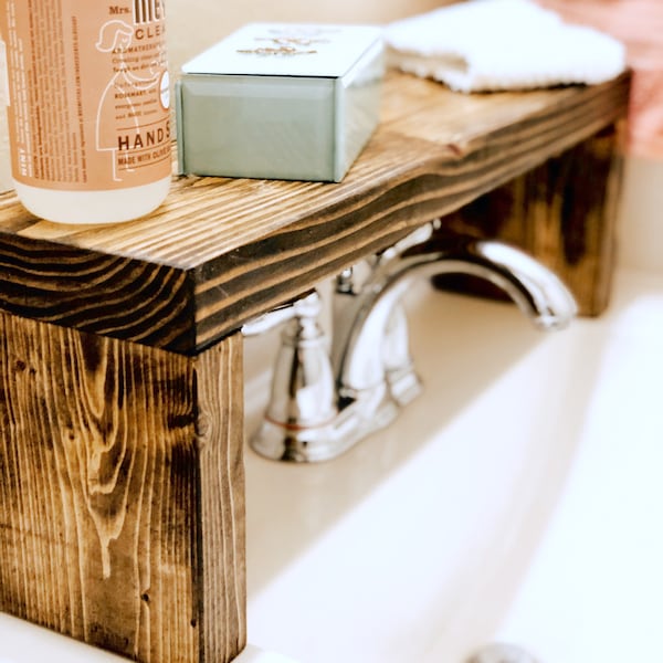 Wood Shelf, Bathroom Sink Shelf, Bathroom Decor,  Plant Shelf, Wood Plant Stand, Countertop Shelf, Storage Shelf