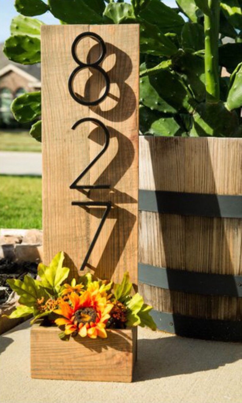 House Number Sign House Number Planter Address Planter Etsy