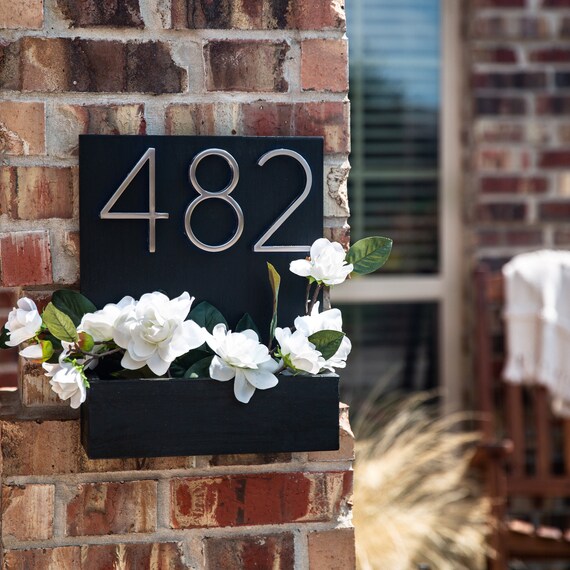 House Number Planter Box Address Planter Box Address Number Etsy