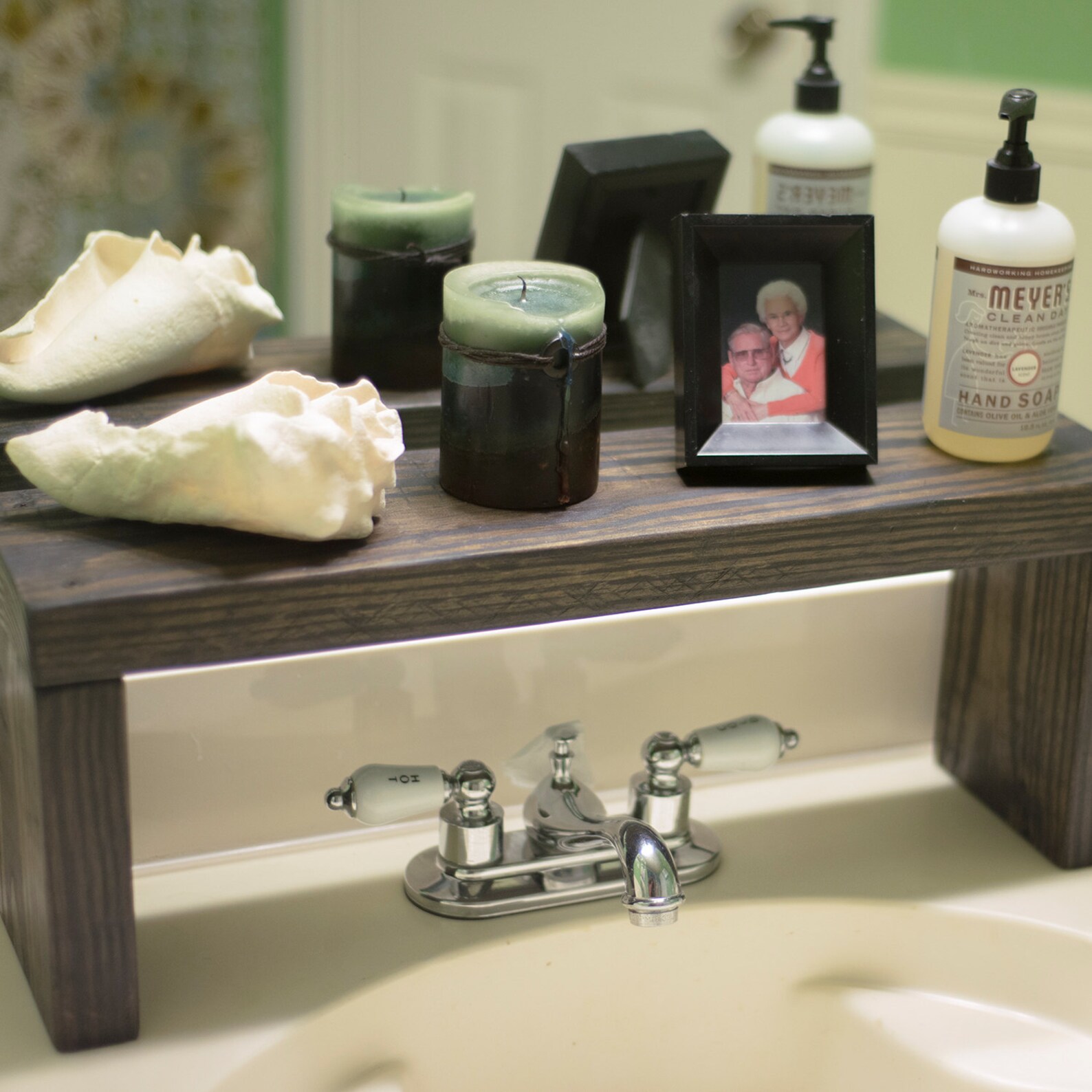 Wood Shelf Bathroom Sink Shelf Bathroom Decor Plant Shelf Etsy