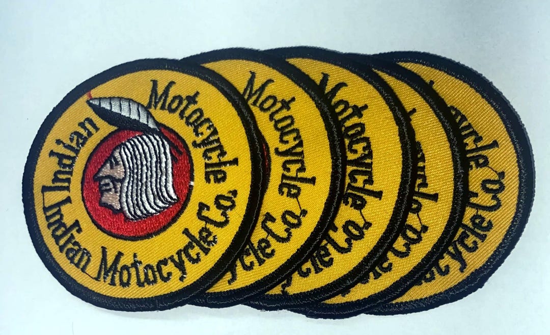 Wholesale LOT of 5 Patches-indian Motorcycles Embroidered Iron-on Patch ...