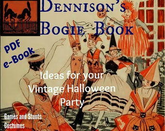 Party Planner, Dennison Bogie Book, Thanksgiving, Halloween, Entertaining, Flapper Downton Abbey, Roaring 20s, PDF Digital Download