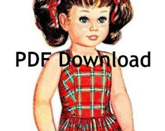 Chatty Cathy, Muñeca de papel, Efímera vintage, Diario basura, Scrapbooking, PDF Instantáneo, Descarga digital