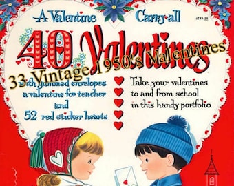 33 San Valentín vintage de los años 50, kit de efímeras, diarios, tarjeta de diario, libro de pegamento, técnica mixta, descarga digital, PDF instantáneo