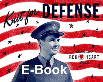 Patrones de punto de tiempo de guerra, punto de la era de la guerra, guantes de gatillo para hombre, bufandas suéteres calcetines, patrones militares de la Segunda Guerra Mundial, libro electrónico, PDF, descarga digital