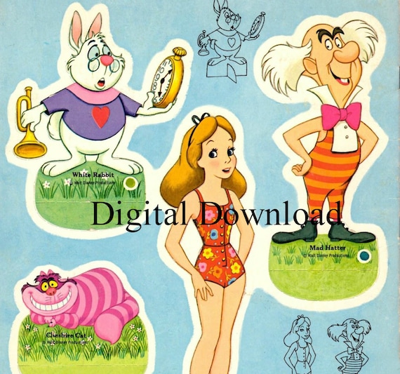 alice in wonderland paper dolls