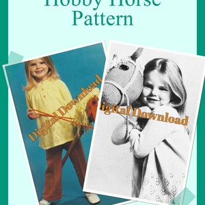 Hobby Horse Knit Pattern, Stick Horse, Ride on Toy, Stuffed Soft Plush Toy, PDF Instant, Digital Download, Pattern Only!