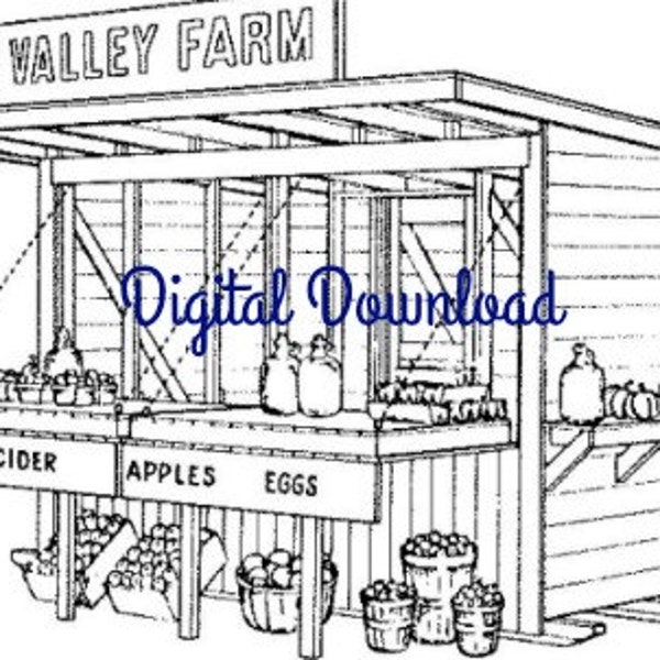 Farm Stand, Woodworking  Plans,  Roadside Stand, Blueprint, PDF Instant, Digital Download