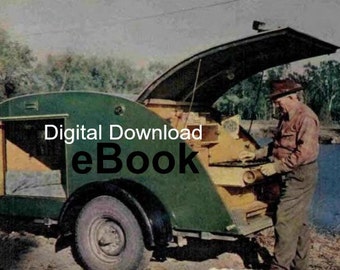 Tear Drop Trailer, Blueprint, Motorcycle Trailer, Vintage Camper, PDF Instant, Digital Download