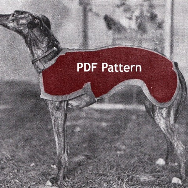 Greyhound and Whippet Dog Sweater, Pet Coat/Jacket, Knit Pattern, Dog Clothes, Vintage 1934, PDF Instant, Digital Download