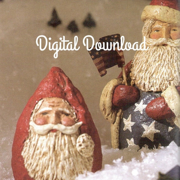 Santa Claus, Christmas Ornament, Paper Mache Pattern, Make using Styrofoam Shapes, PDF Instant, Digital Download,