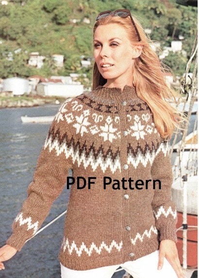 Men's Women's Knit Icelandic Pullover Pattern, Nordic, Fair Isle ...