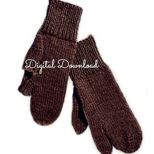 Skytthandskar, stickmönster för militära stickor från andra världskriget, mönster från krigstiden, handskar med avtryckare, vintagemönster från 1940-talet, PDF, digital nedladdning