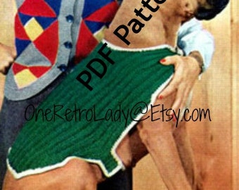 Patrón de punto de suéter para perros, Vintage 1950's, tamaño grande, PDF instantáneo, descarga digital