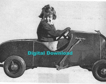 Plano de planos de coches de acera para niños de la década de 1930, coche de desfile, PDF instantáneo, descarga digital