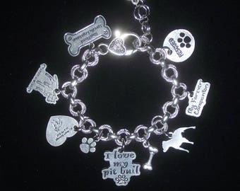 I love my pit bull charm bracelet