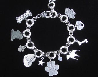 For the love of pitbulls charm bracelet