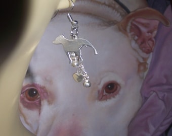 Pit bull silver earrings