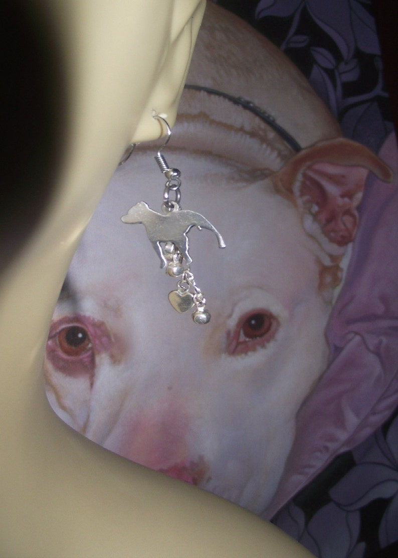 Pit bull silver earrings image 1