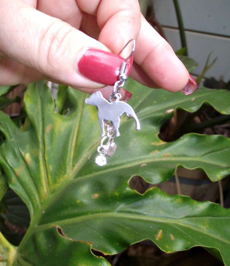 Pit bull silver earrings image 2