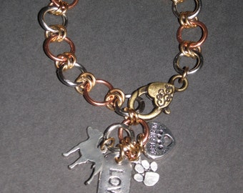 Chainmaille Pitbull Charm Bracelet