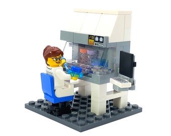 Models Built of LEGO® Bricks Biological Safety Cabinet Custom Set (MOC) Biosafety Cabinet with display safe working in Lab designed Brickis