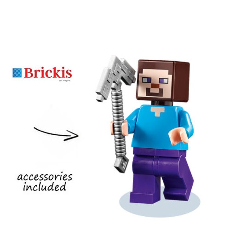  LEGO Minecraft: Steve Minifigure with Pickaxe : Toys & Games