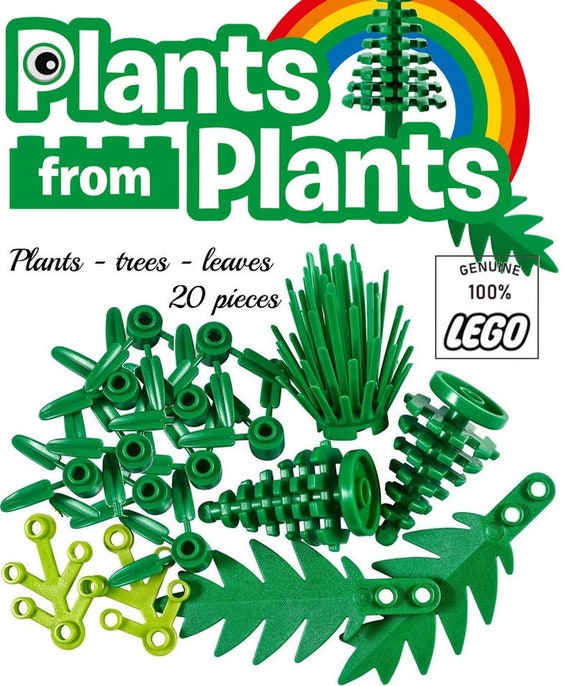 LEGO® set of 20 leaves stems palm leaves tree pine tree shrub plants  landscape parts accessories for your minifigure