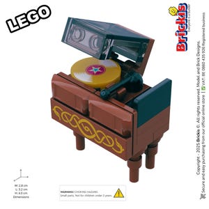 Record Player MOC | Retro Turntable Vinyl Magic in Bricks – Vinyl Player, Music Accessory, Minifig Furniture, Models Built of LEGO® Bricks
