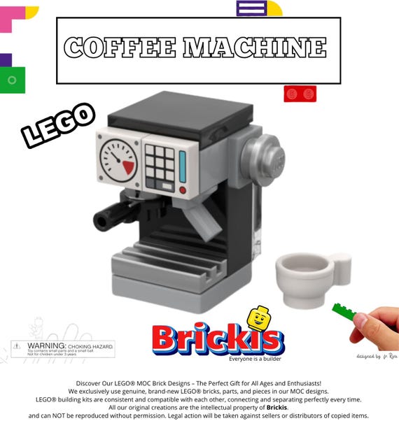 MOC Espresso Coffee Models Built of LEGO® Bricks, All our kitchen  appliance is made to LEGO Minifigure Designed by Brickis