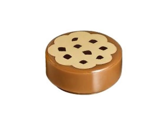 LEGO Cookie Tan Frosting and Chocolate Sprinkles Printed Food and