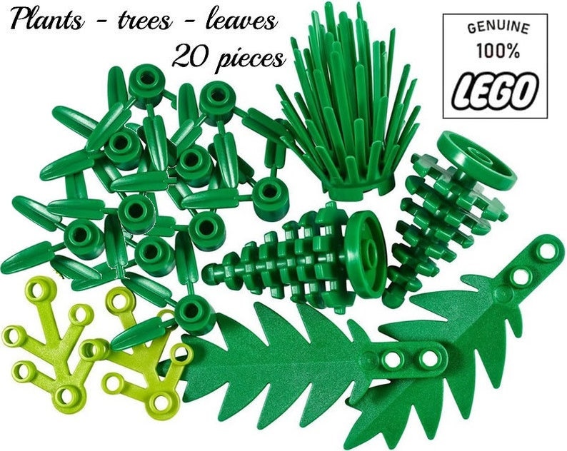 LEGO® Set of 20 Leaves Stems Palm Leaves Tree Pine Tree Shrub -