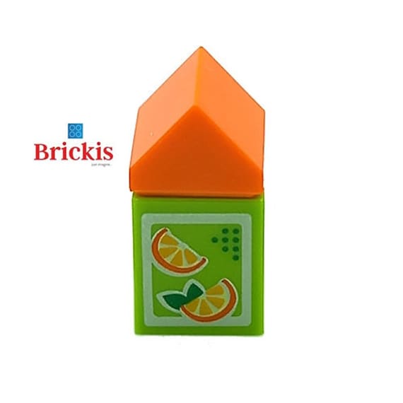 Fruit juice carton printed drink parts Custom Design mini Set Models Built of LEGO Bricks Accessories for minifigures Food Kitchen Dessert