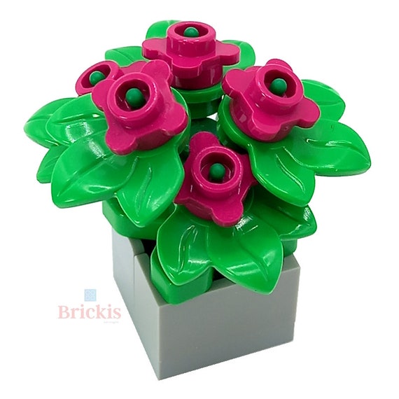 Design personalizzato MOC LEGO® Fiori in vaso rose rosse Piante